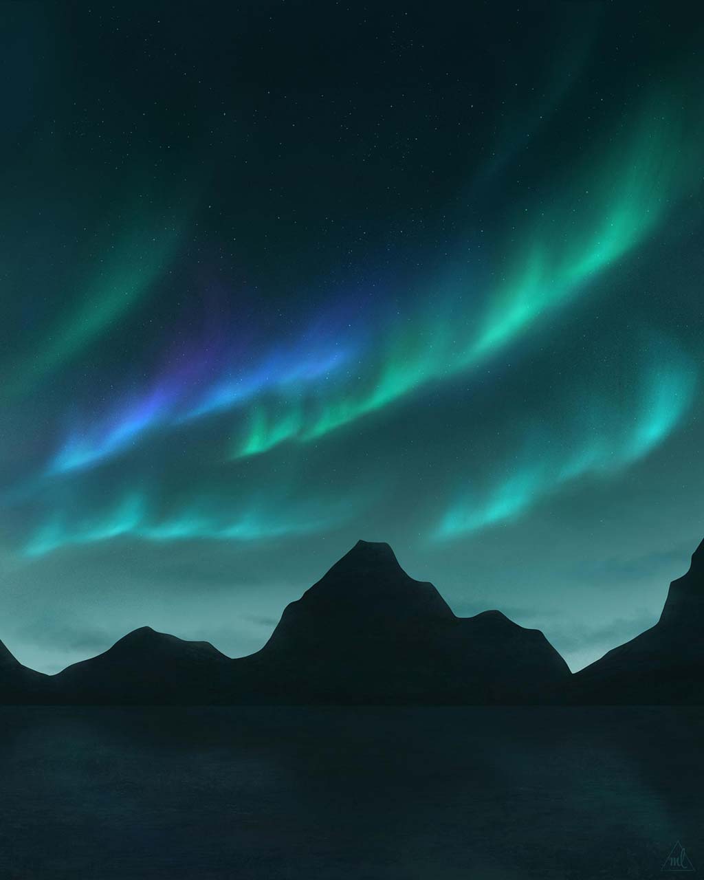 illustration digital painting speedpaint aurora borealis