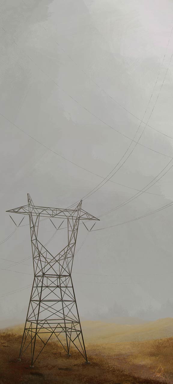 illustration digital painting speedpaint electricity pylon